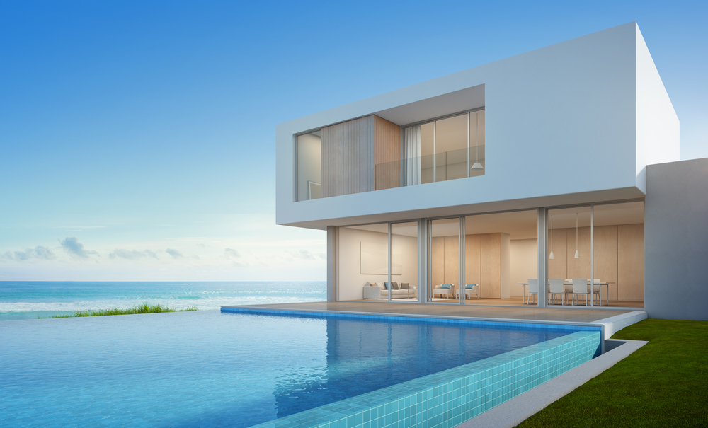 Luxury,Beach,House,With,Sea,View,Swimming,Pool,In,Modern